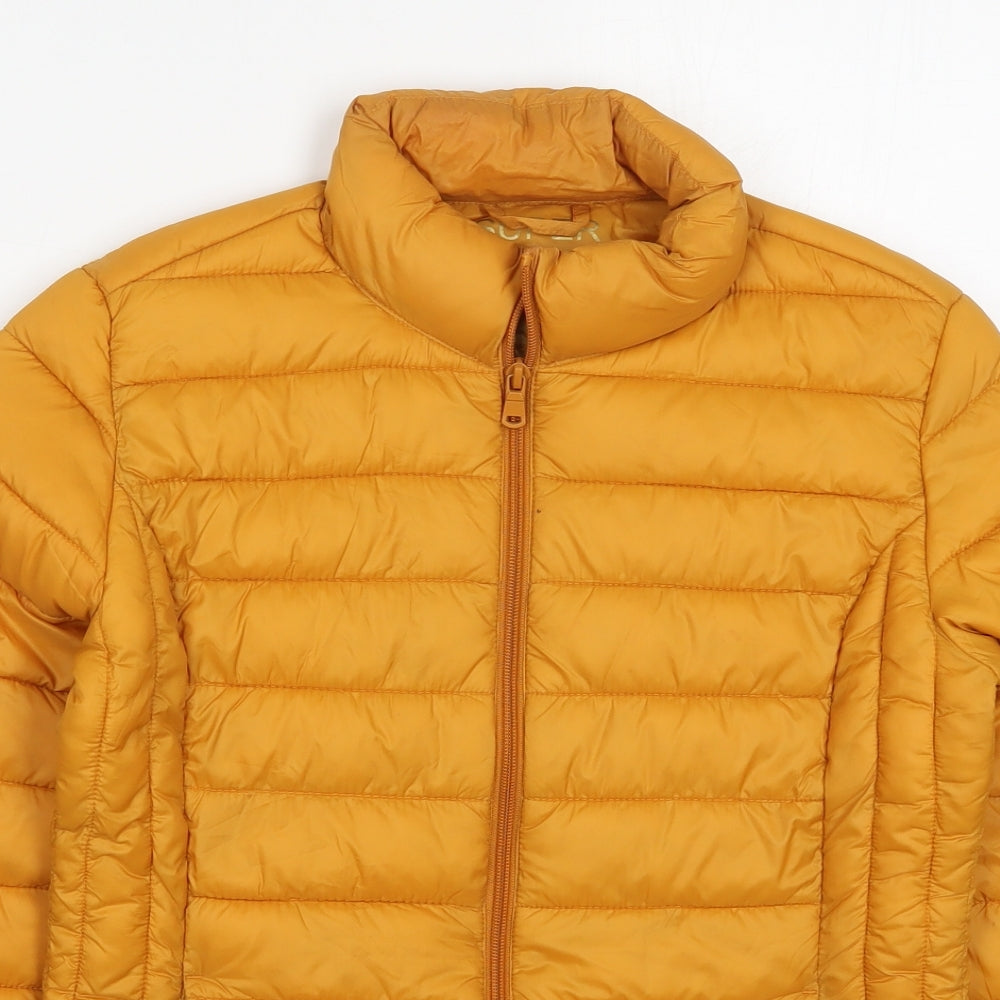 Primark Womens Yellow   Quilted Coat Size 6  Zip - Mustard Yellow