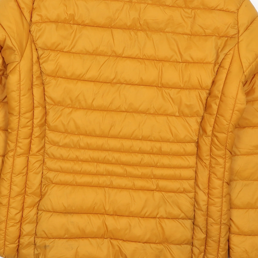 Primark Womens Yellow   Quilted Coat Size 6  Zip - Mustard Yellow