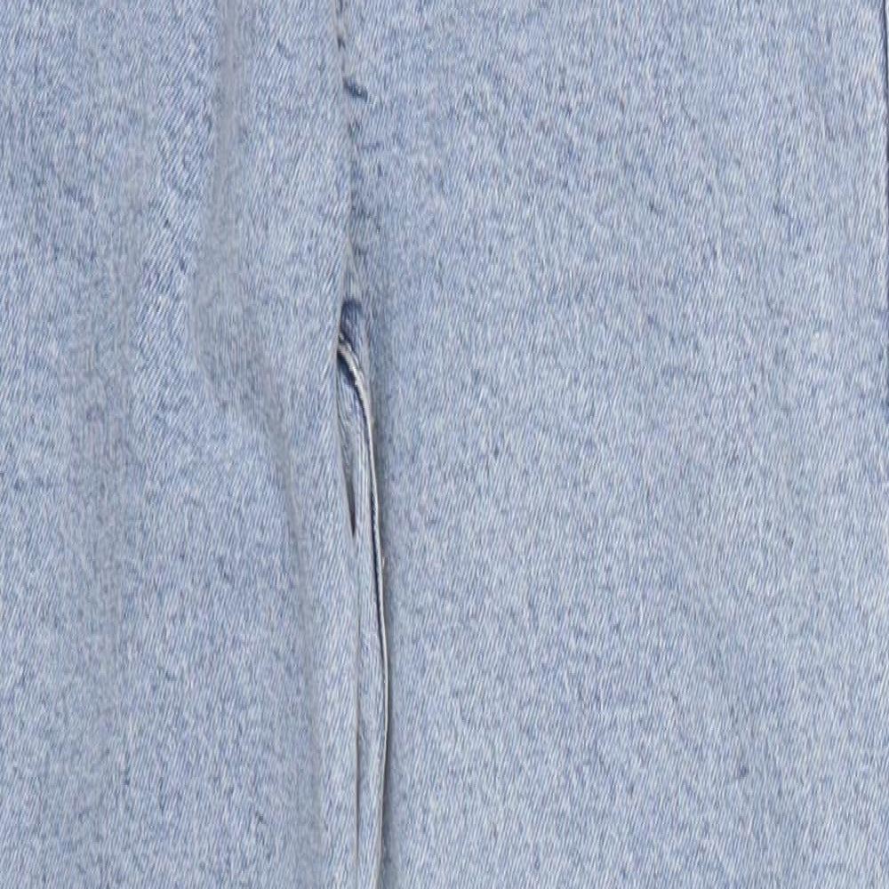 Pull & Bear Womens Blue  Cotton Mom Jeans Size 4 L28 in Slim Button