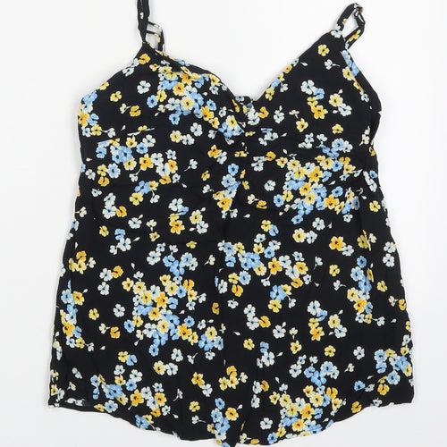New Look Womens Multicoloured Floral Viscose Basic Tank Size 8 Square Neck