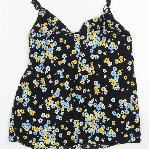 New Look Womens Multicoloured Floral Viscose Basic Tank Size 8 Square Neck