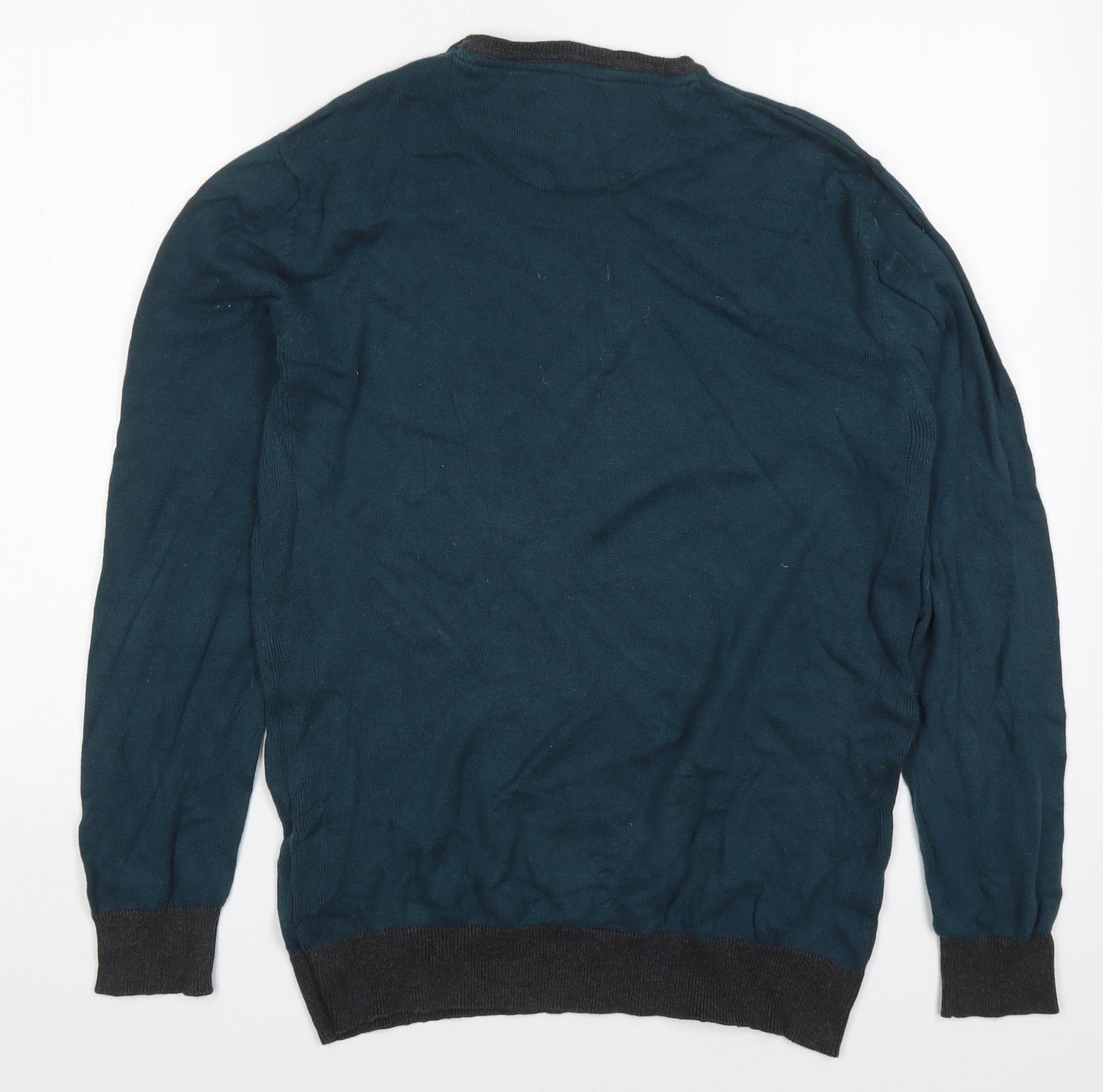 Twisted Soul Mens Blue Round Neck  Cotton Pullover Jumper Size M