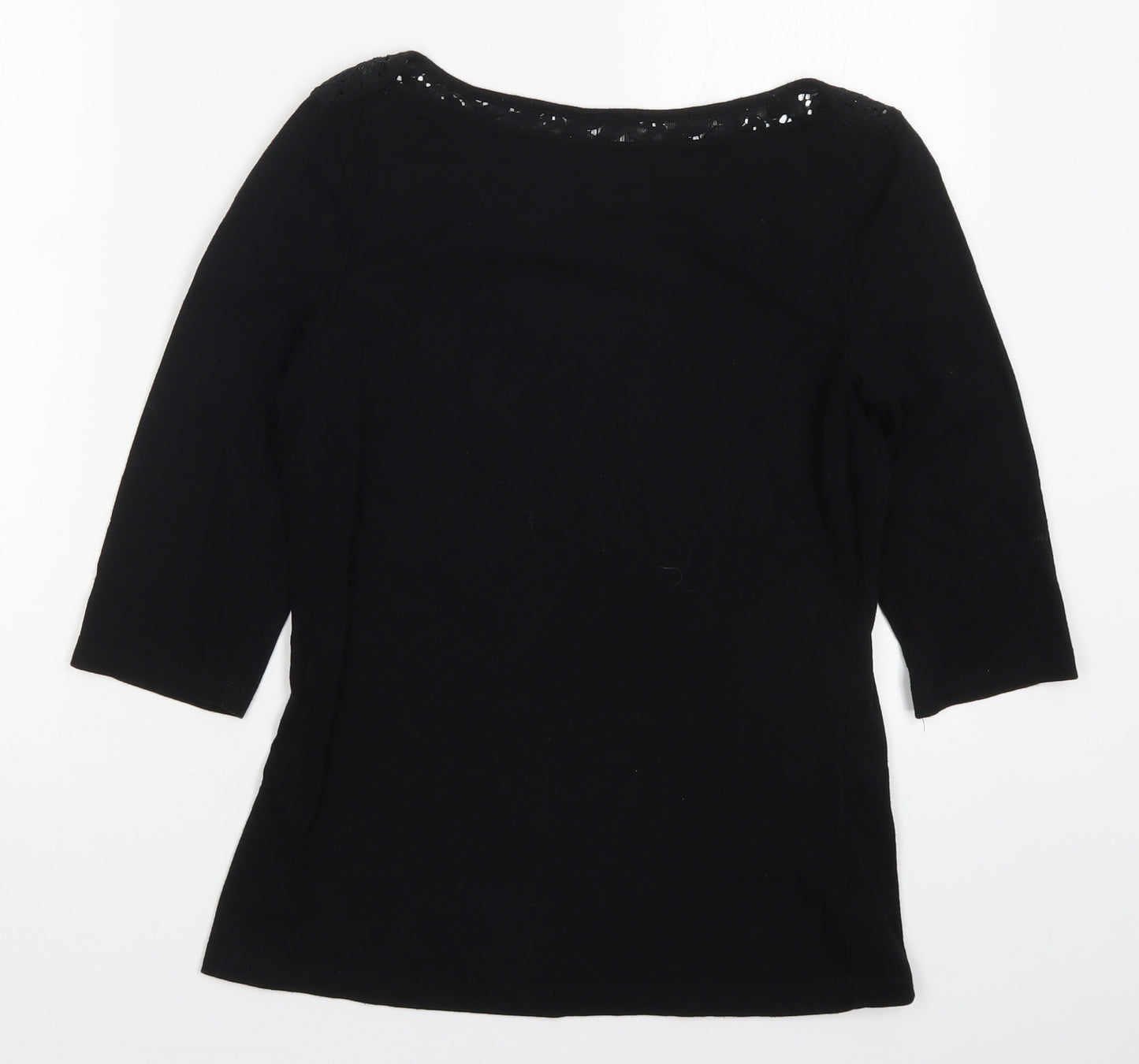 ESMARA Womens Black  Cotton Basic T-Shirt Size M Round Neck