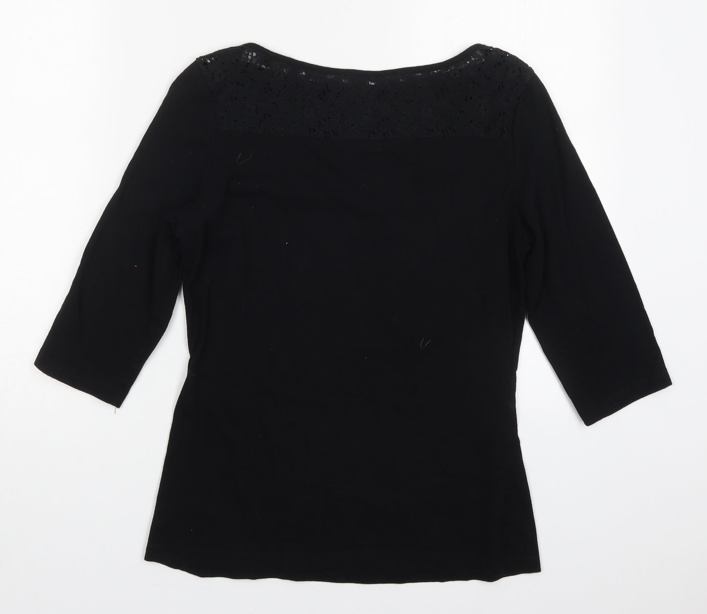 ESMARA Womens Black  Cotton Basic T-Shirt Size M Round Neck