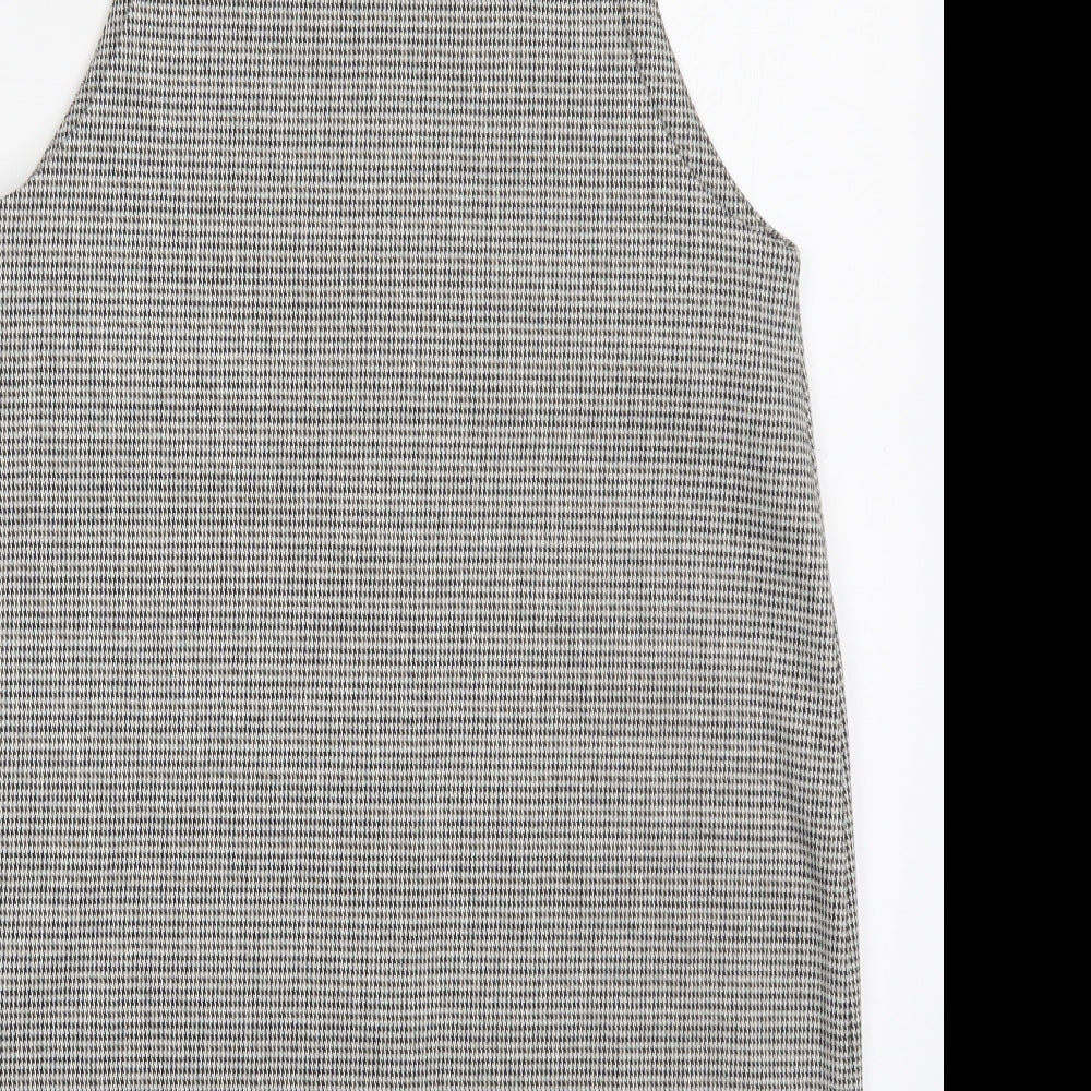 George Womens Beige Houndstooth Polyester Tank Dress  Size 10  Round Neck Button