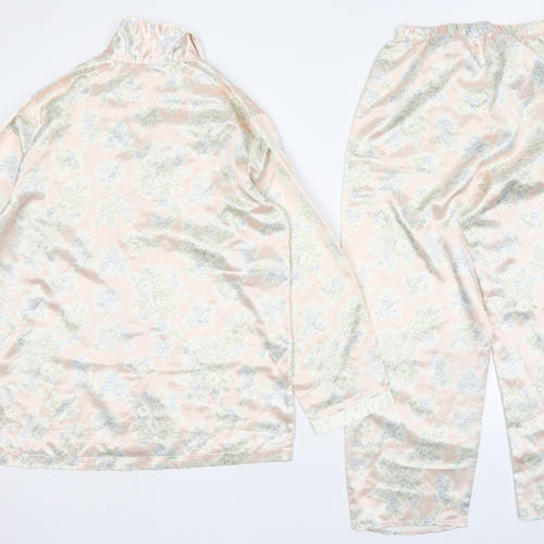 Amanda Steward Womens Pink Floral Polyester Top Pyjama Set Size XS  Button