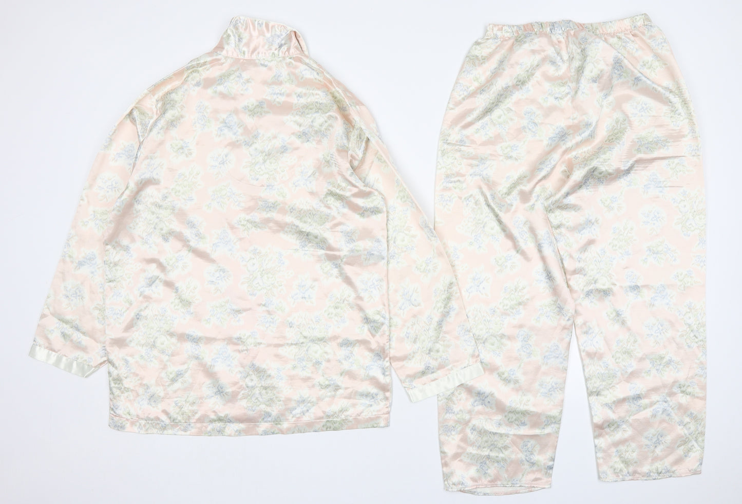 Amanda Steward Womens Pink Floral Polyester Top Pyjama Set Size XS  Button