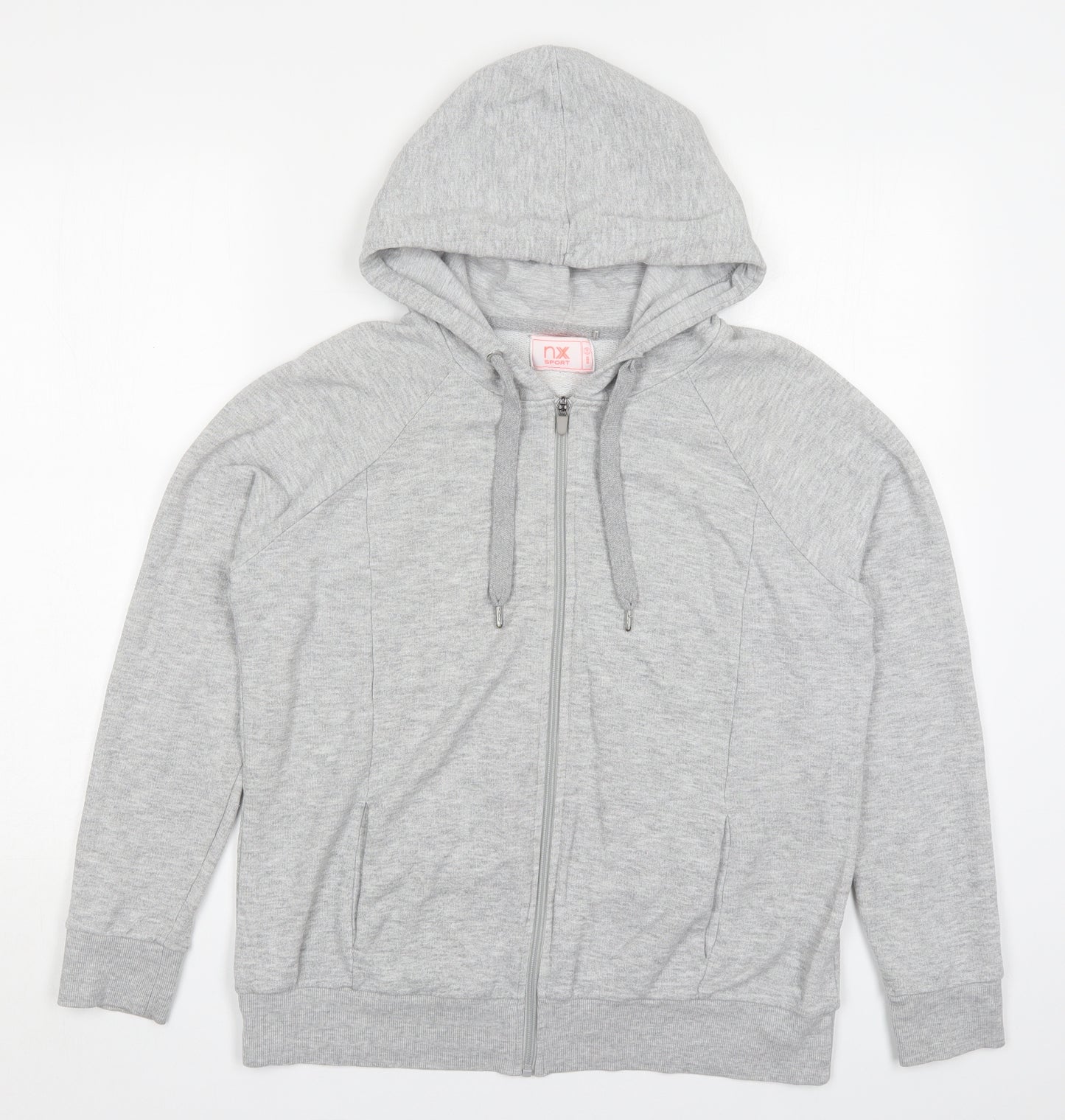 NEXT Womens Grey  Cotton Full Zip Hoodie Size 14  Zip
