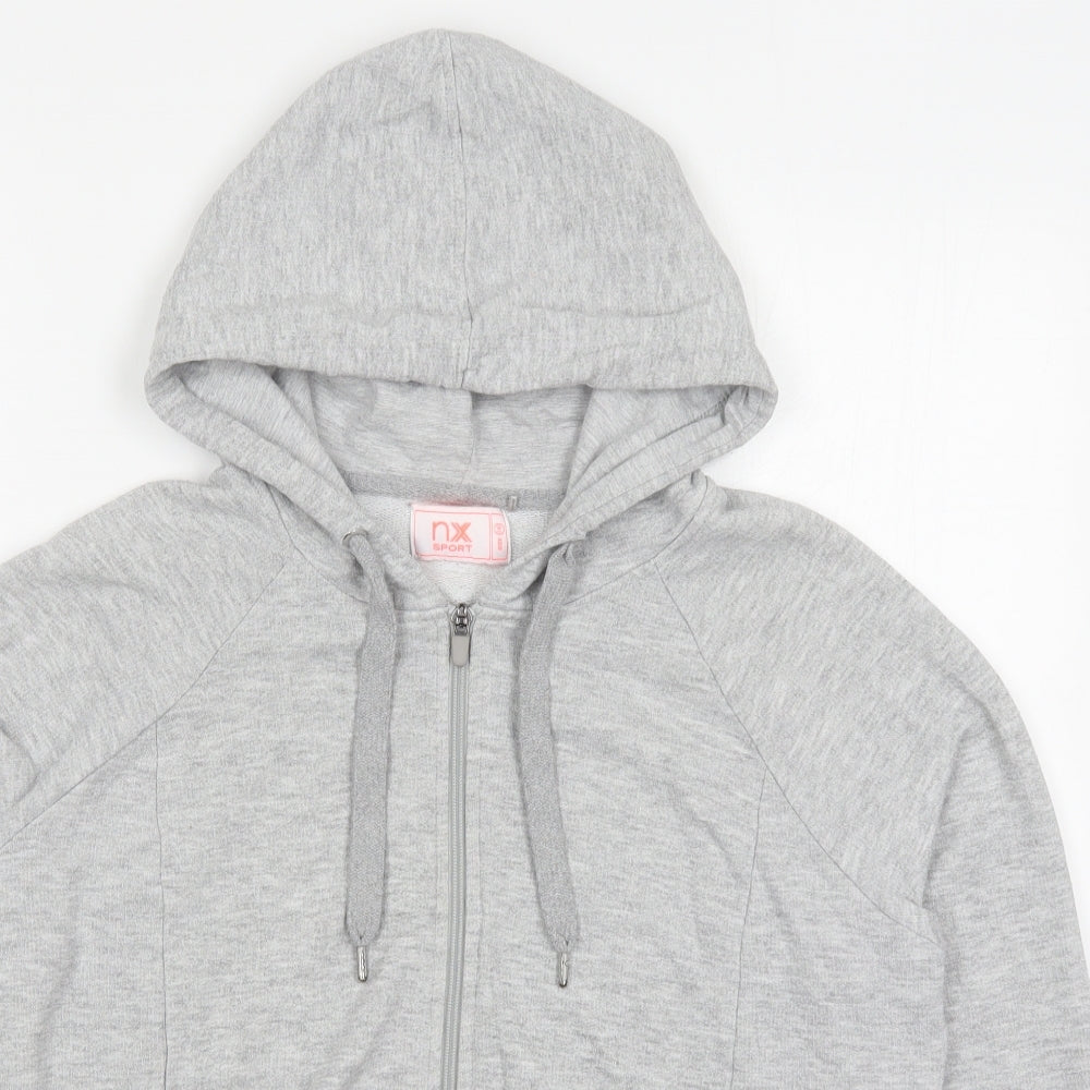 NEXT Womens Grey  Cotton Full Zip Hoodie Size 14  Zip