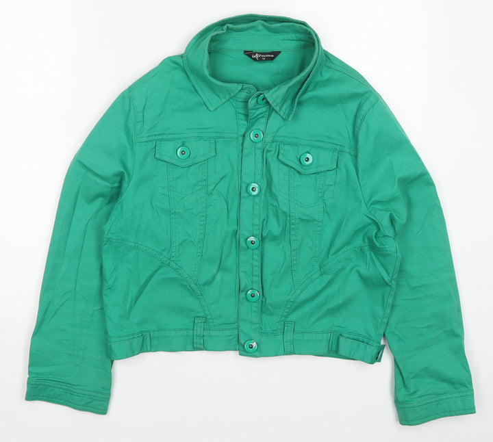 Internacionale Womens Green Jacket Size 16 Button
