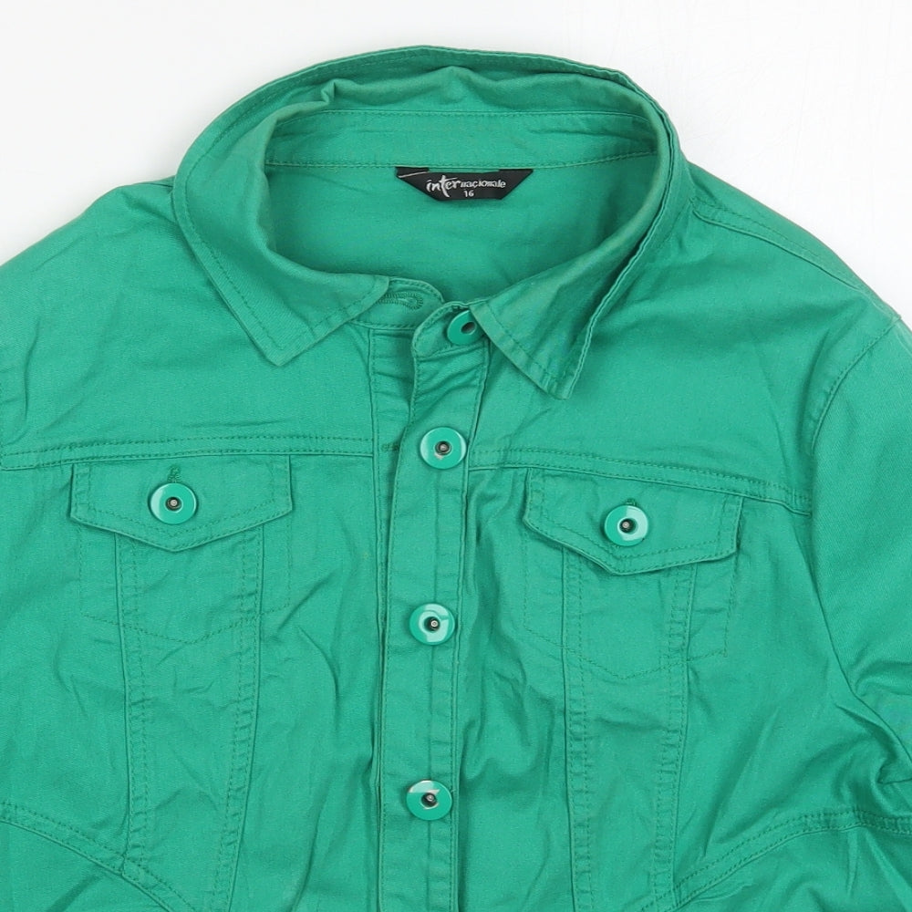 Internacionale Womens Green   Jacket  Size 16  Button