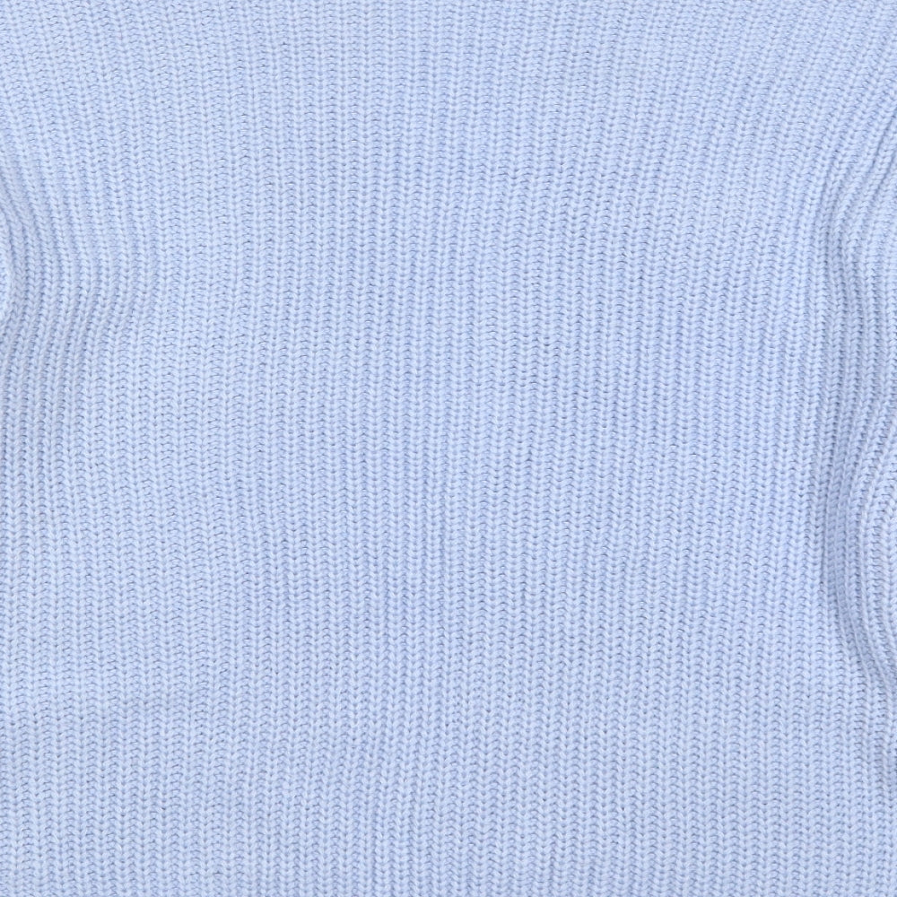 New Look Womens Blue Boat Neck  Acrylic Cardigan Jumper Size M