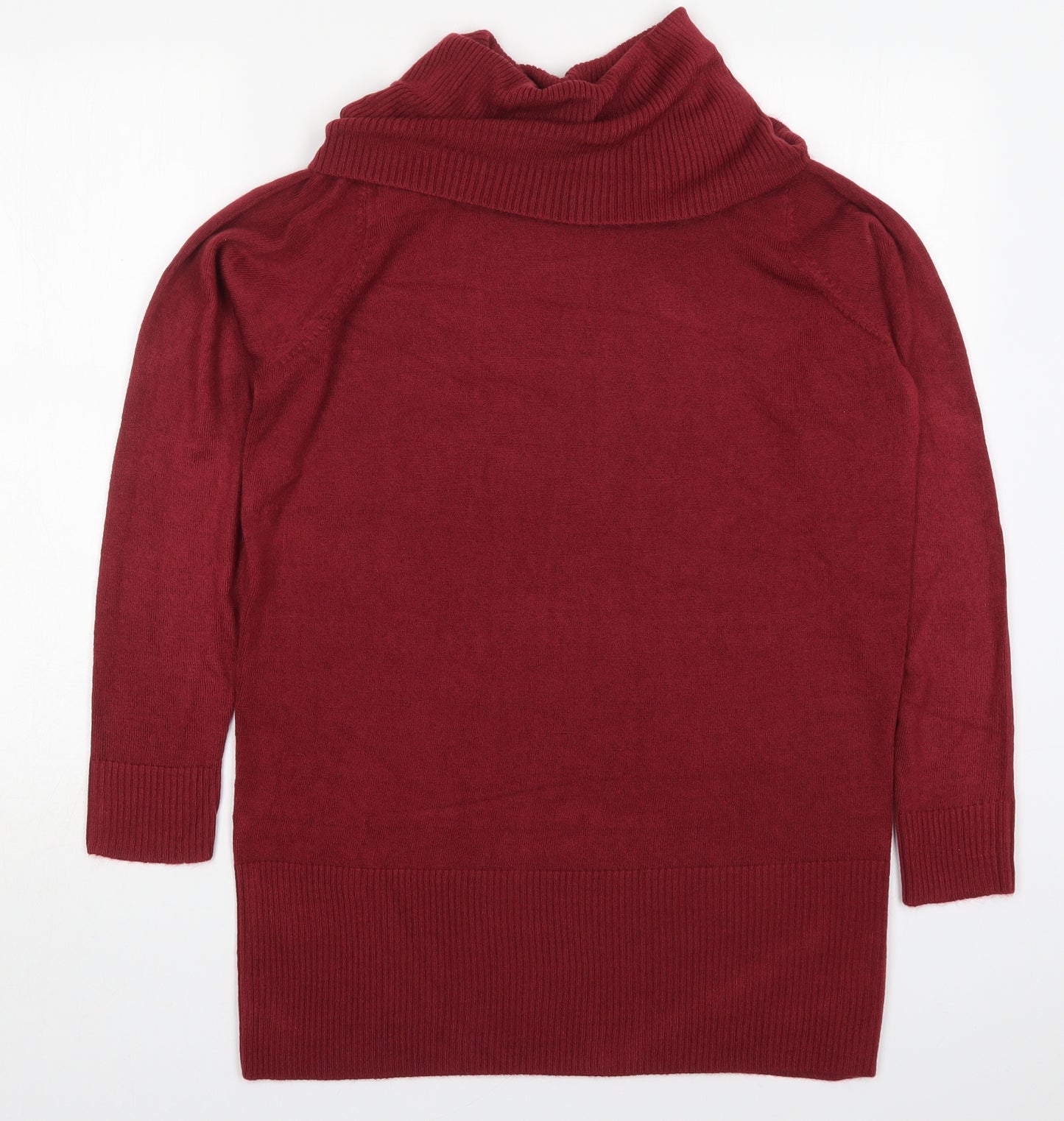 Papaya Womens Red  Acrylic Jumper Dress  Size 14  Roll Neck Pullover
