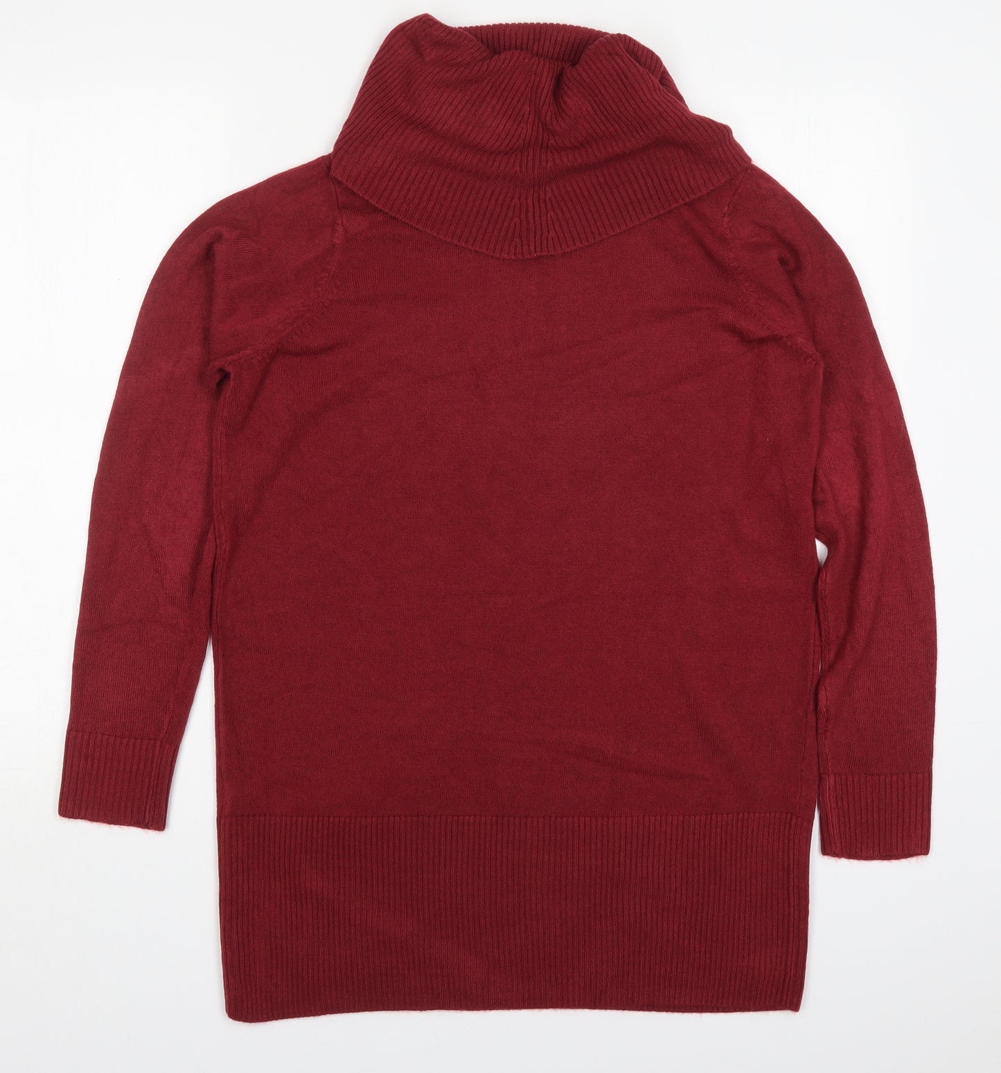 Papaya Womens Red  Acrylic Jumper Dress  Size 14  Roll Neck Pullover