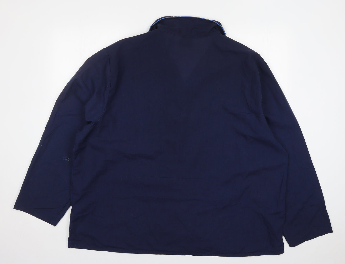 Cargo Bay Mens Blue Solid Polyester  Pyjama Top Size 3XL  Button