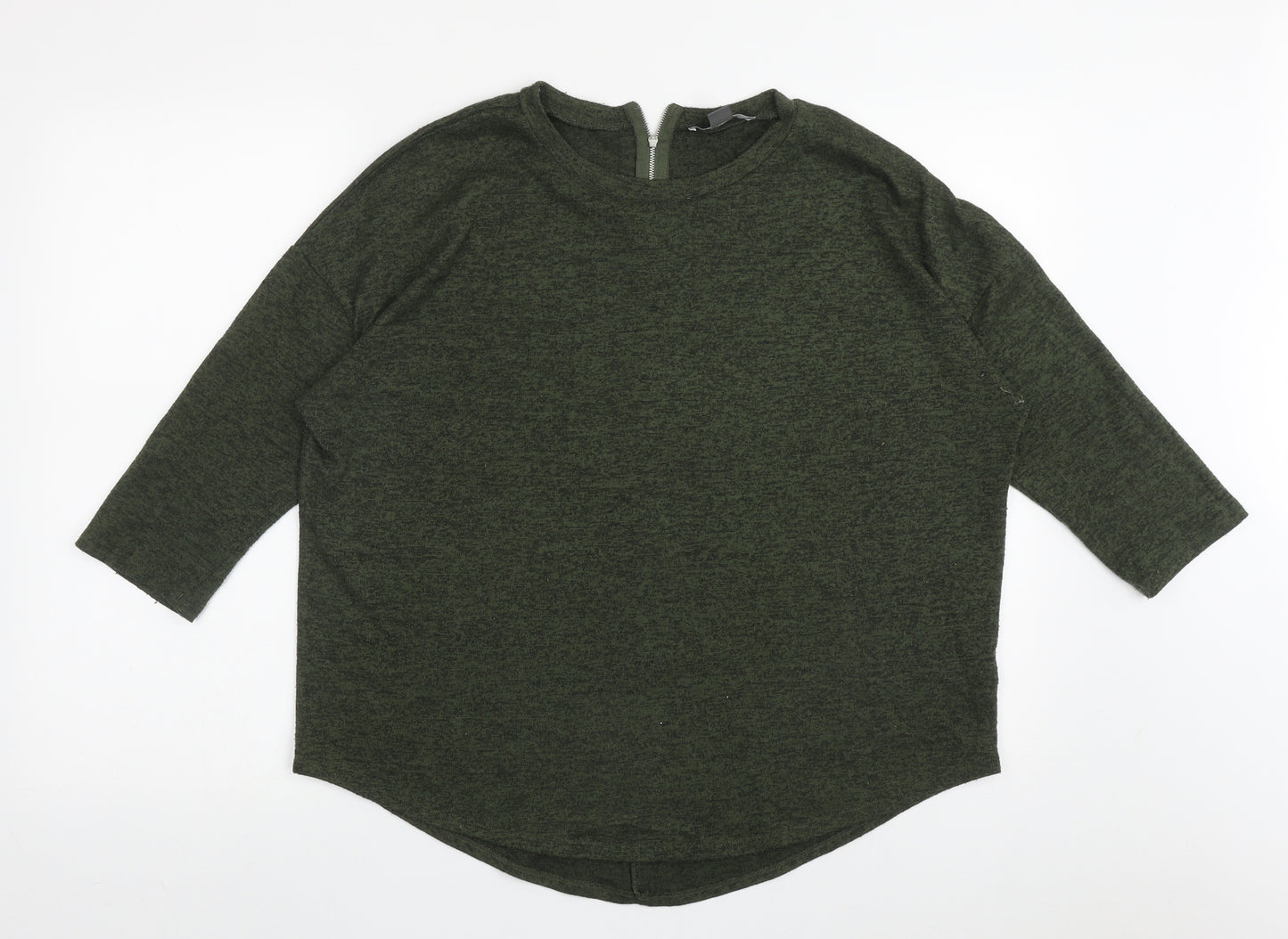 Primark Womens Green Crew Neck  Polyester Pullover Jumper Size M