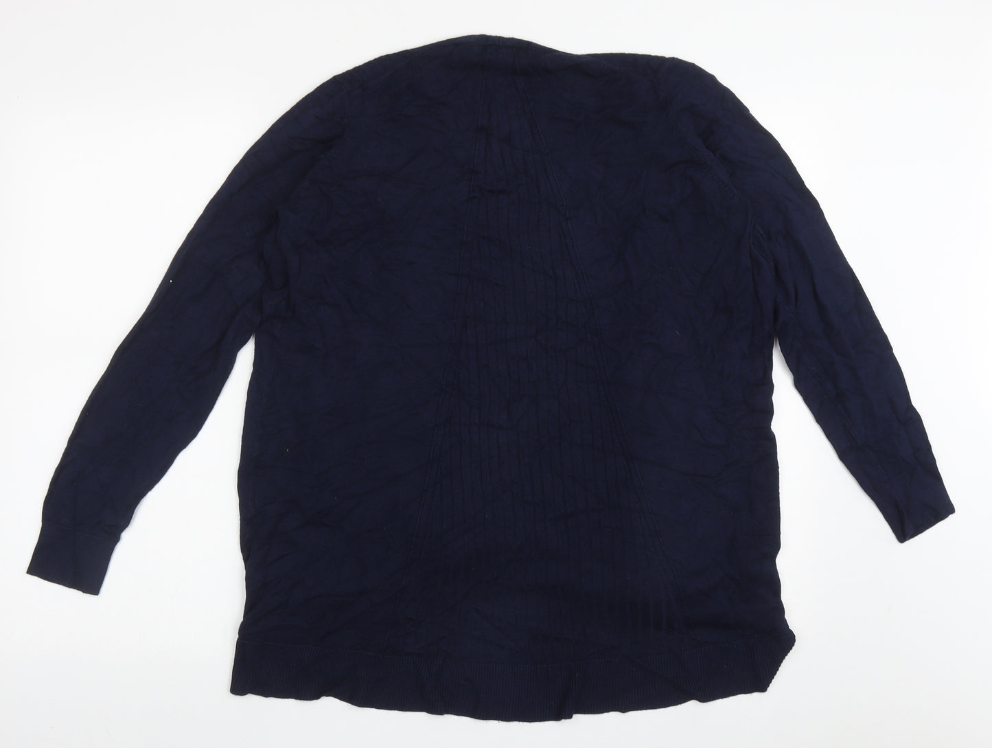 Marks and Spencer Womens Blue V-Neck  Polyester Cardigan Jumper Size L