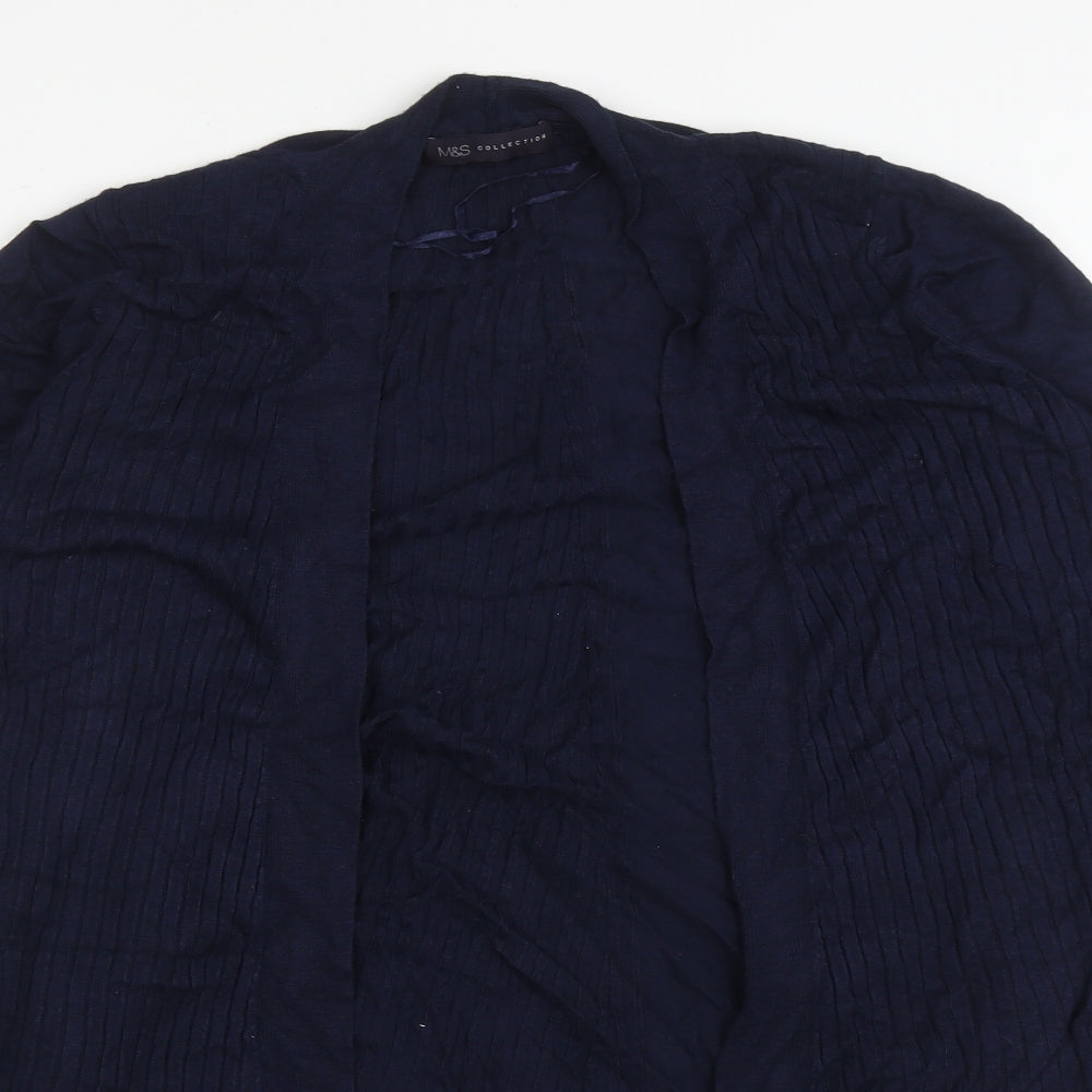 Marks and Spencer Womens Blue V-Neck  Polyester Cardigan Jumper Size L