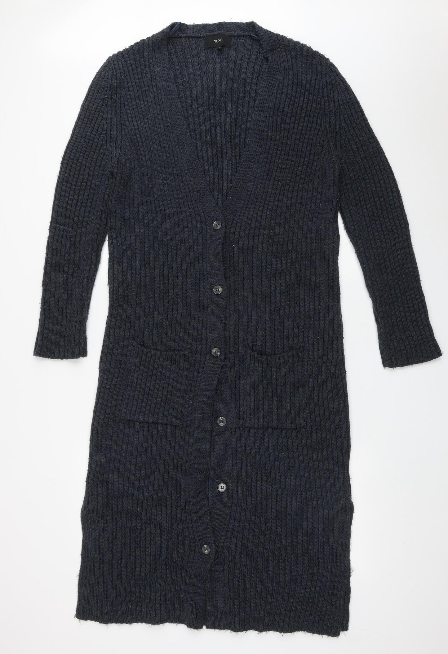 NEXT Womens Blue V-Neck  Acrylic Cardigan Jumper Size L