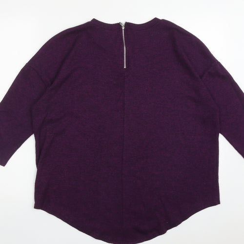 Primark Womens Purple Crew Neck  Polyester Pullover Jumper Size 12