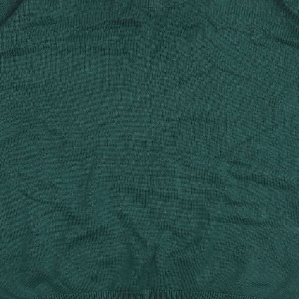 Farah Mens Green V-Neck  Cotton Pullover Jumper Size L