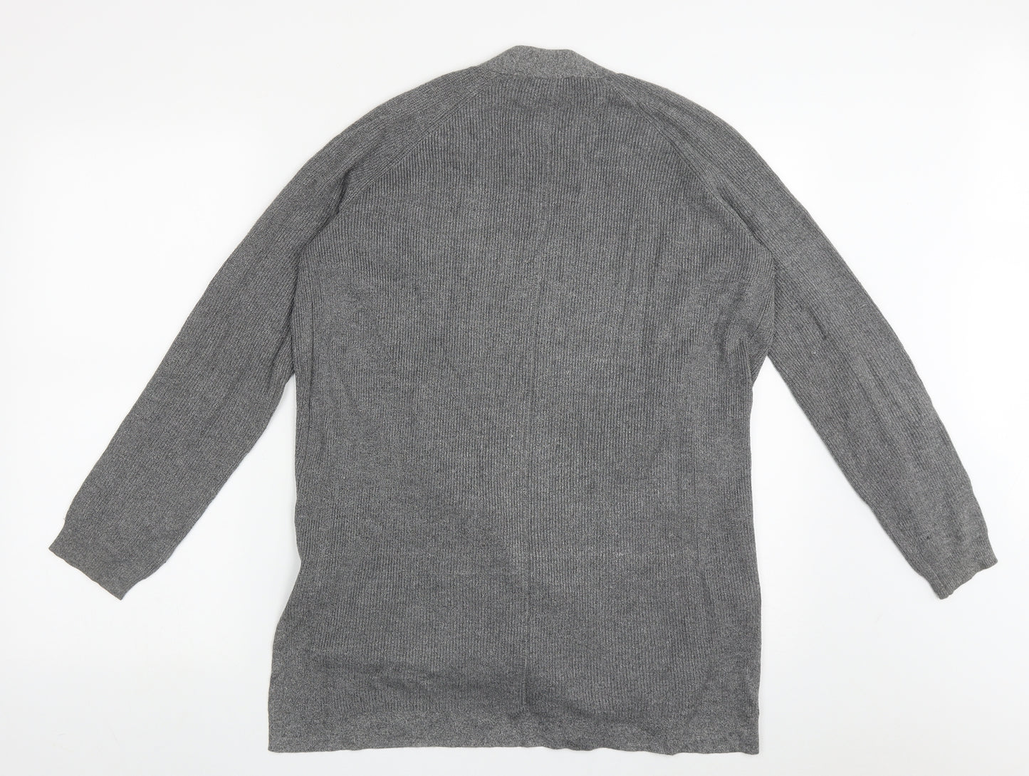 devotion by cyrus Womens Grey V-Neck  Polyester Cardigan Jumper Size S