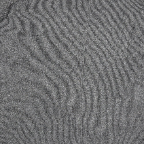 devotion by cyrus Womens Grey V-Neck  Polyester Cardigan Jumper Size S