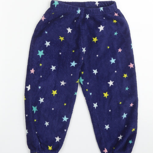 b&m Girls Blue  Polyester  Pyjama Pants Size 4-5 Years  Pullover - star pattern