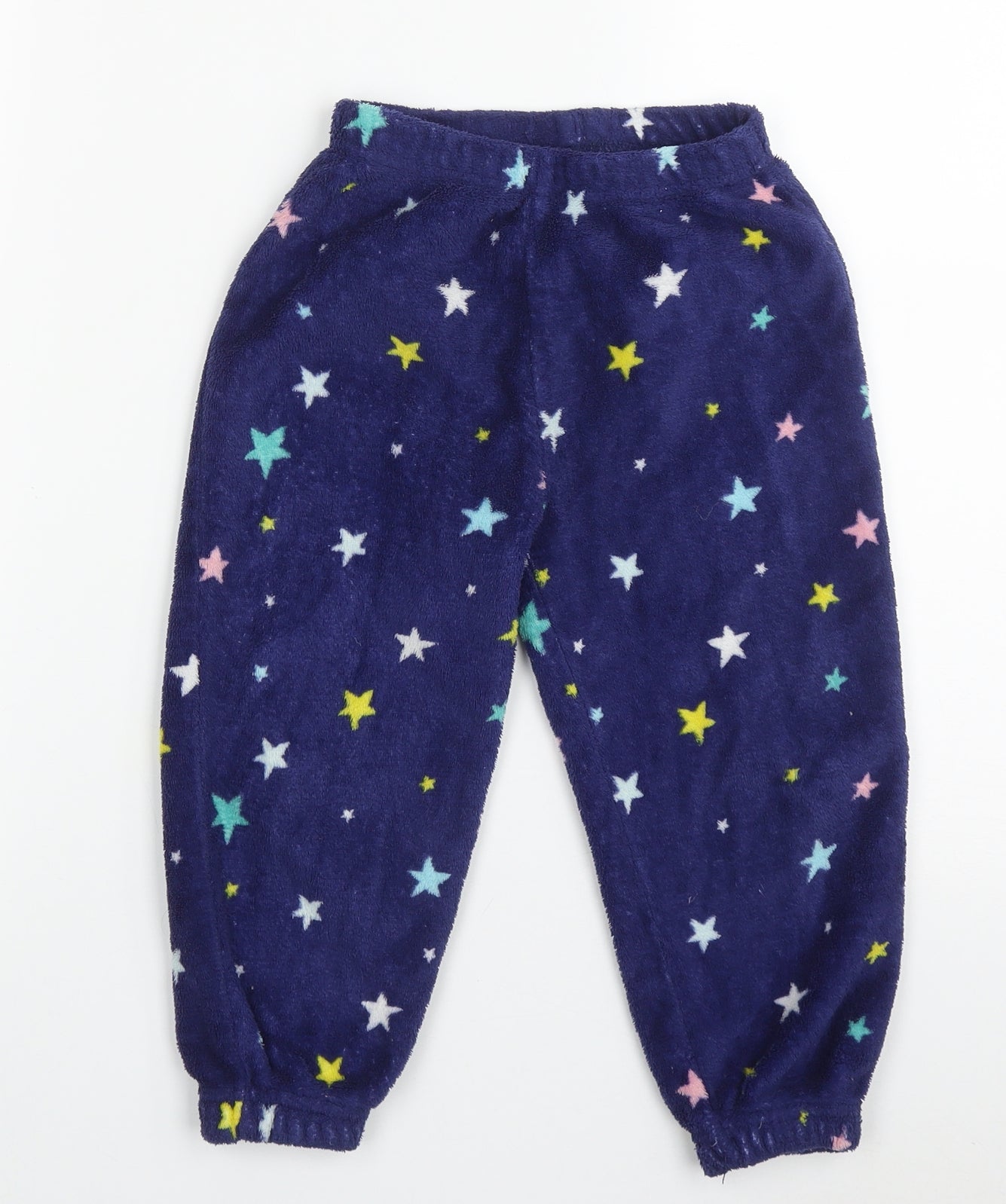 b&m Girls Blue  Polyester  Pyjama Pants Size 4-5 Years  Pullover - star pattern