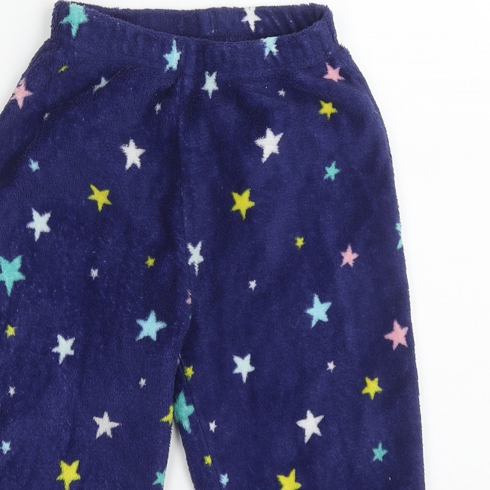 b&m Girls Blue  Polyester  Pyjama Pants Size 4-5 Years  Pullover - star pattern