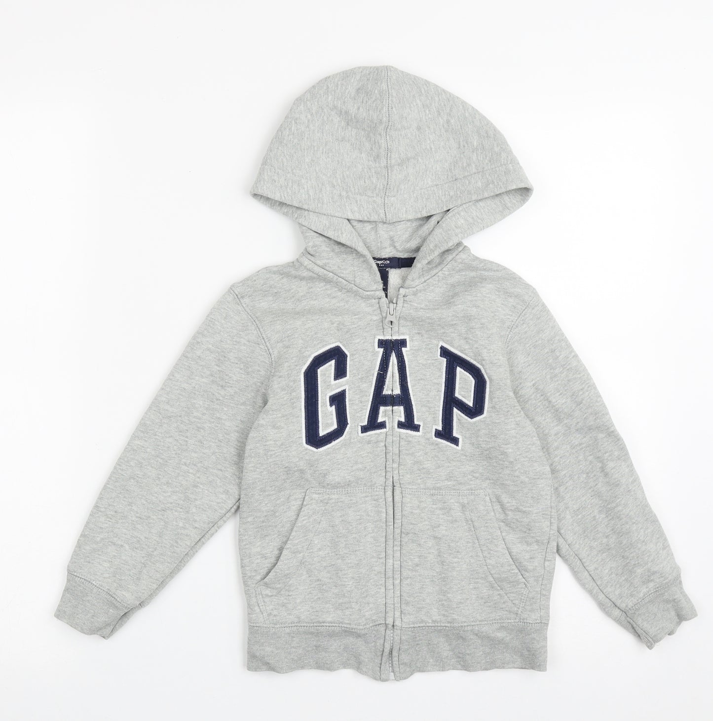 Gap Boys Grey  Cotton Full Zip Hoodie Size 4-5 Years  Zip
