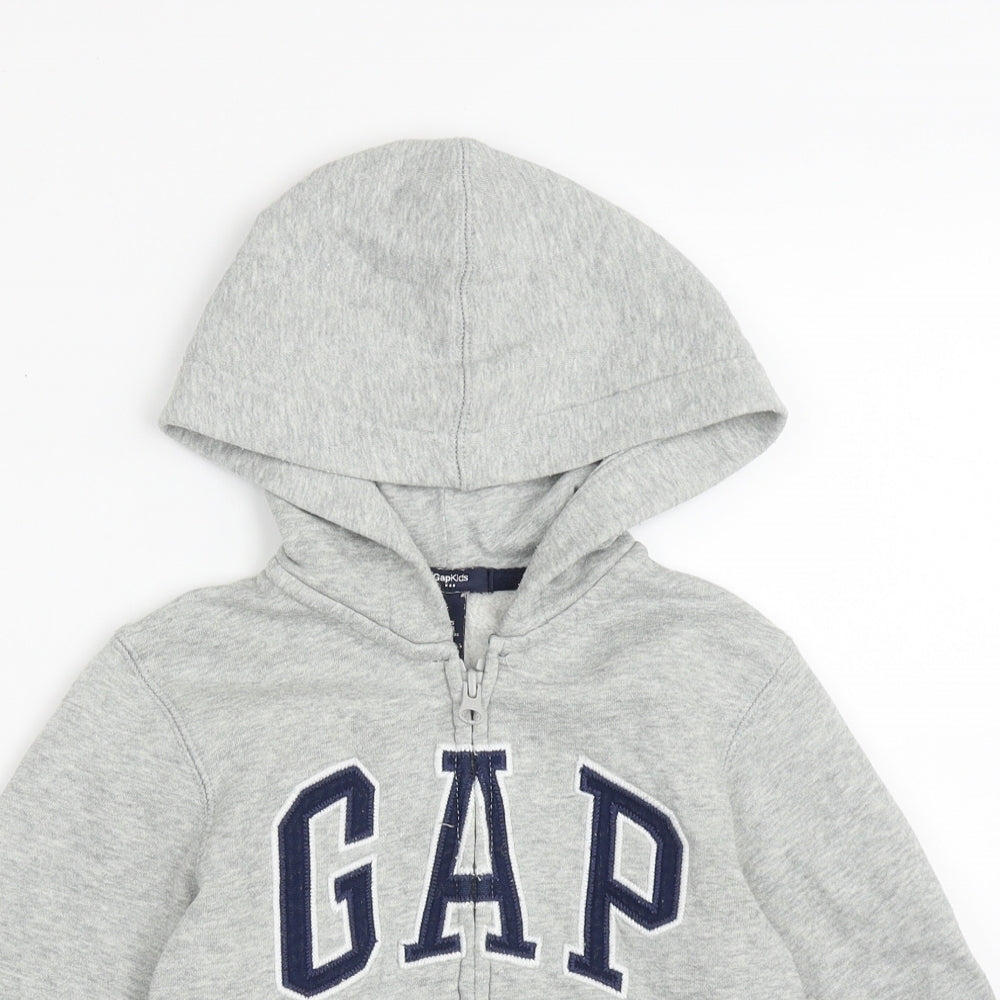 Gap Boys Grey  Cotton Full Zip Hoodie Size 4-5 Years  Zip