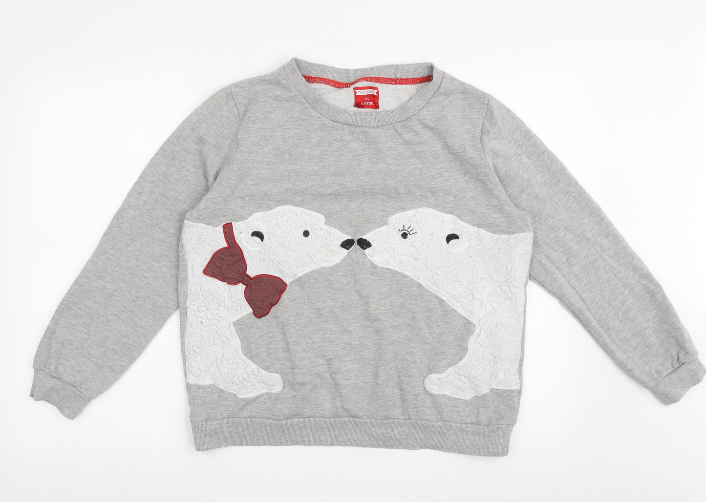 George Womens Grey  Cotton Pullover Sweatshirt Size 16  Pullover - christmas