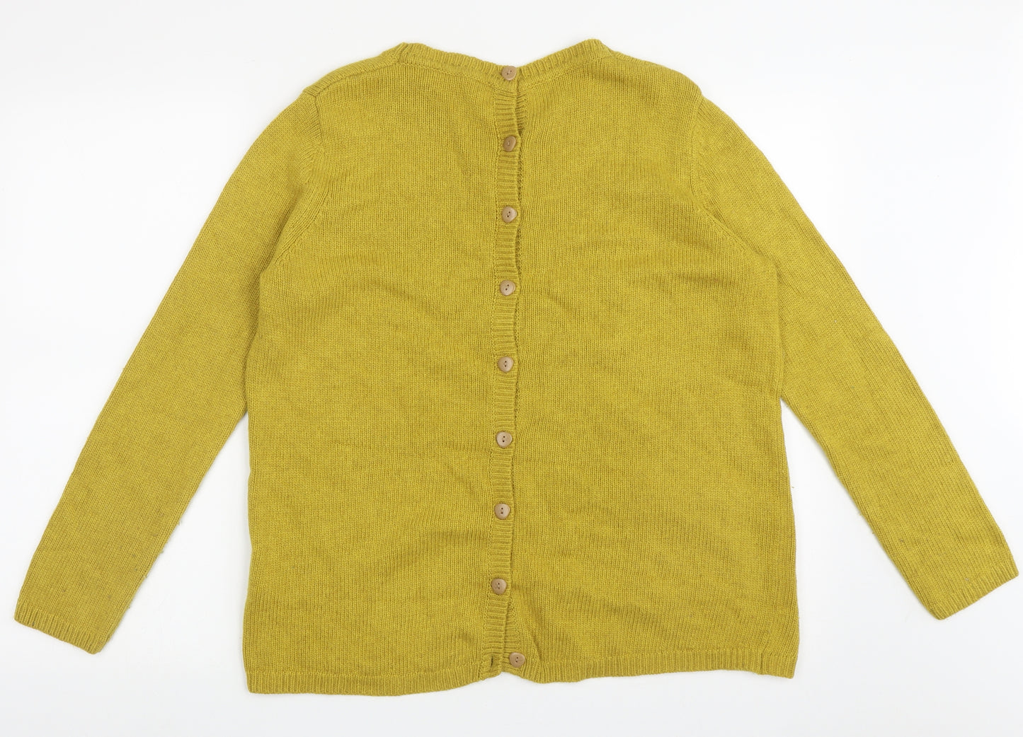 Seasalt Womens Yellow Crew Neck  Viscose Pullover Jumper Size 16