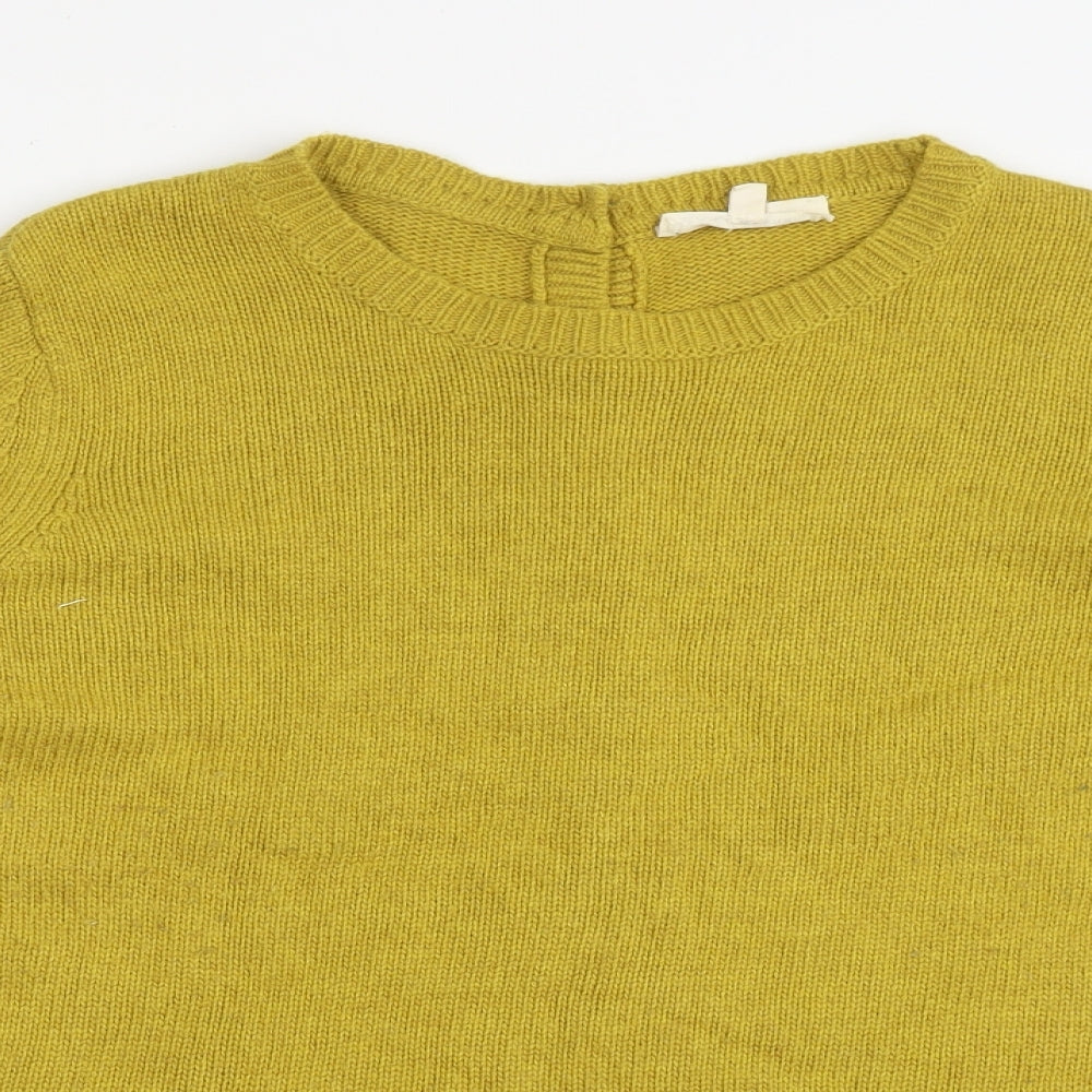 Seasalt Womens Yellow Crew Neck  Viscose Pullover Jumper Size 16