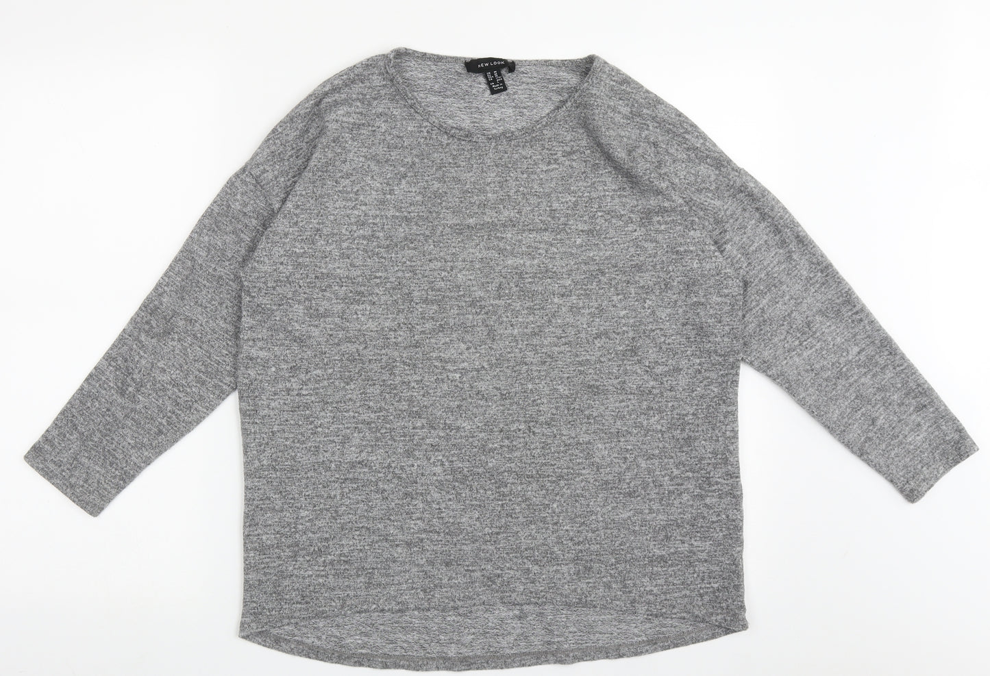 New Look Womens Grey Crew Neck  Polyester Pullover Jumper Size M
