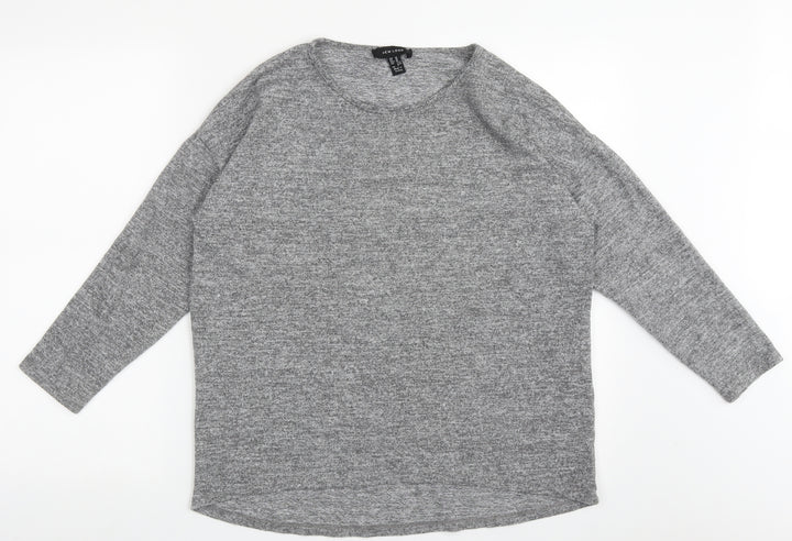 New Look Womens Grey Crew Neck  Polyester Pullover Jumper Size M