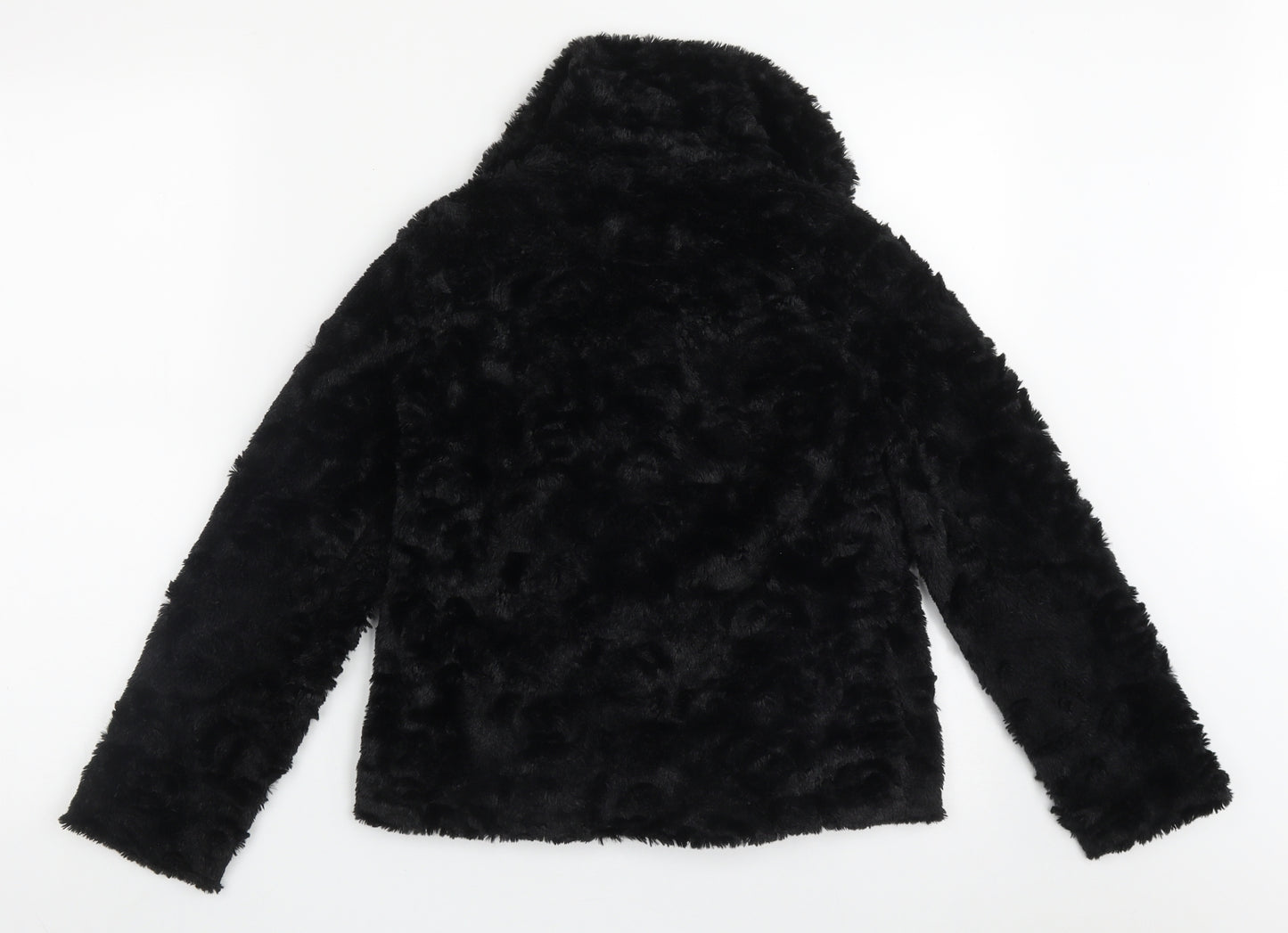 Yumi Girls Black   Overcoat Jacket Size 11-12 Years  Button