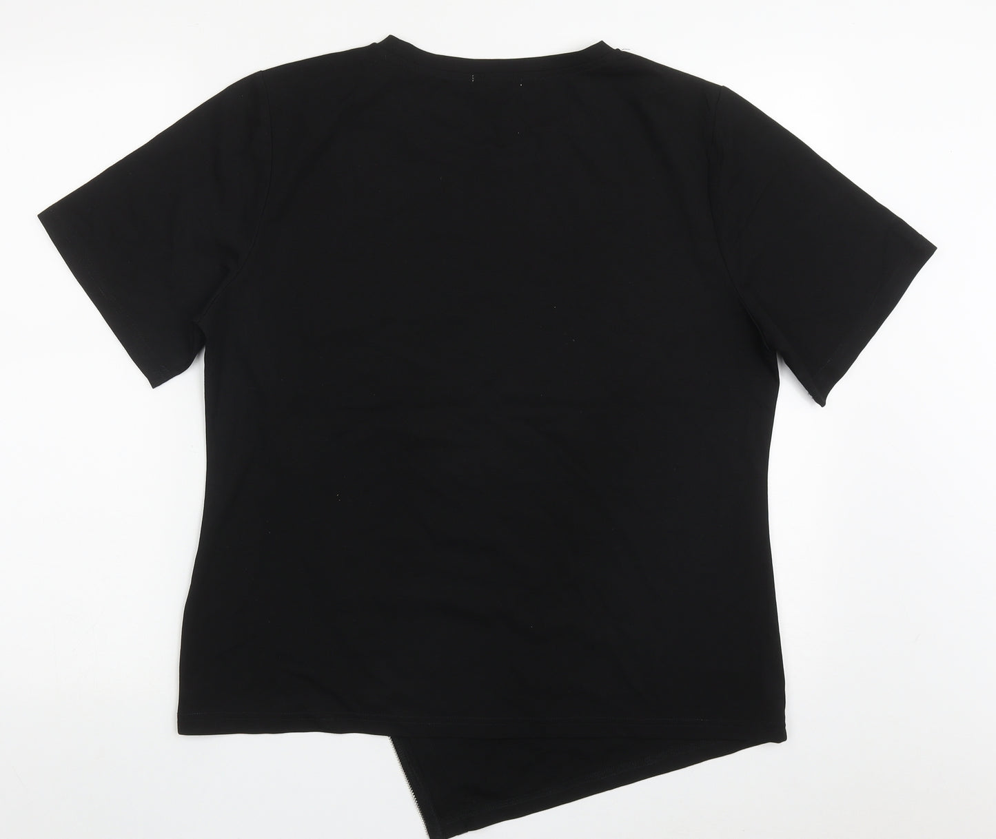 Paramount Womens Black  Viscose Basic T-Shirt Size XL Crew Neck