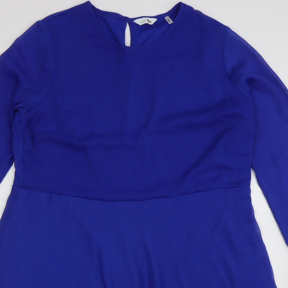 labelBe Womens Blue  Polyester A-Line  Size 22  Crew Neck Button