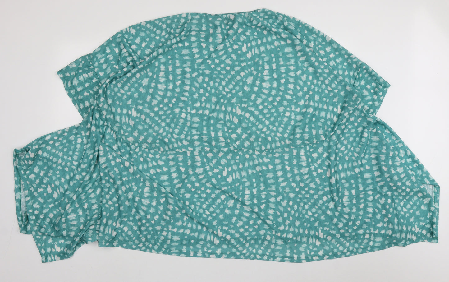 bonmarch Womens Green Animal Print Polyester Basic Blouse Size XL Crew Neck