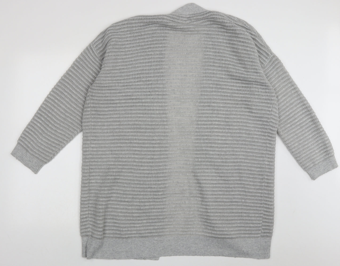 Papaya Womens Grey V-Neck  Polyester Cardigan Jumper Size L