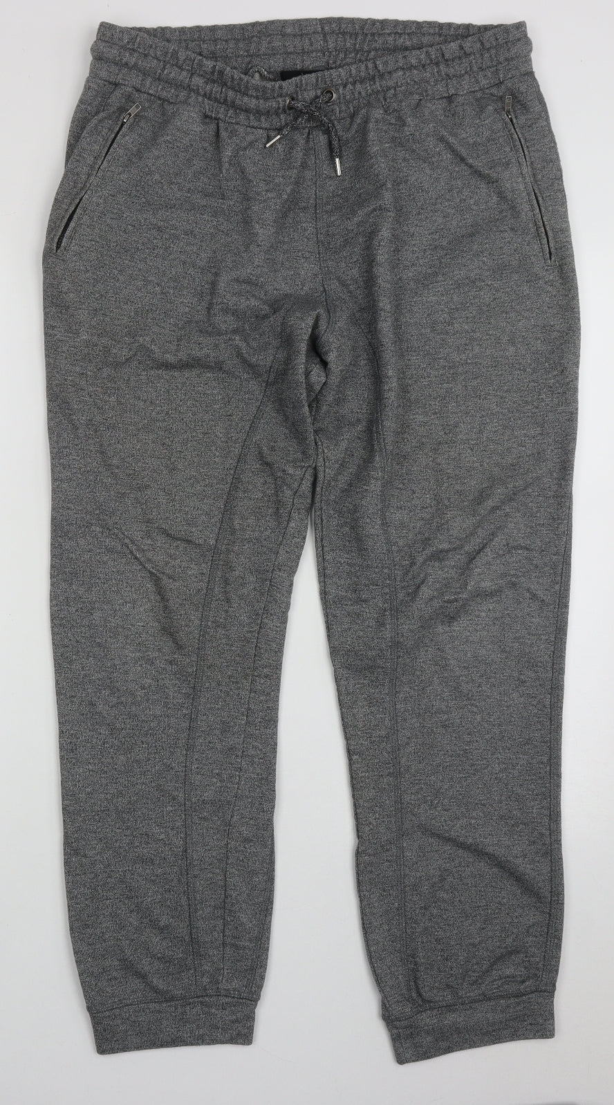 ACW85 Mens Grey  Cotton Jogger Trousers Size L L30 in Regular Tie
