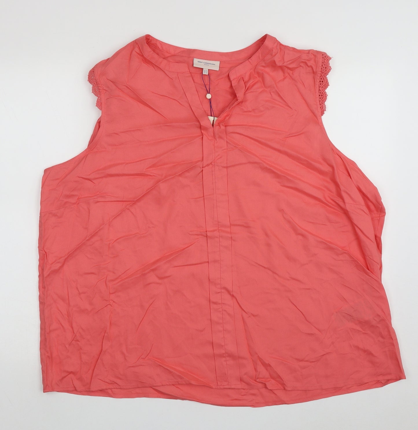 Only Womens Pink  Viscose Camisole Blouse Size 22 V-Neck