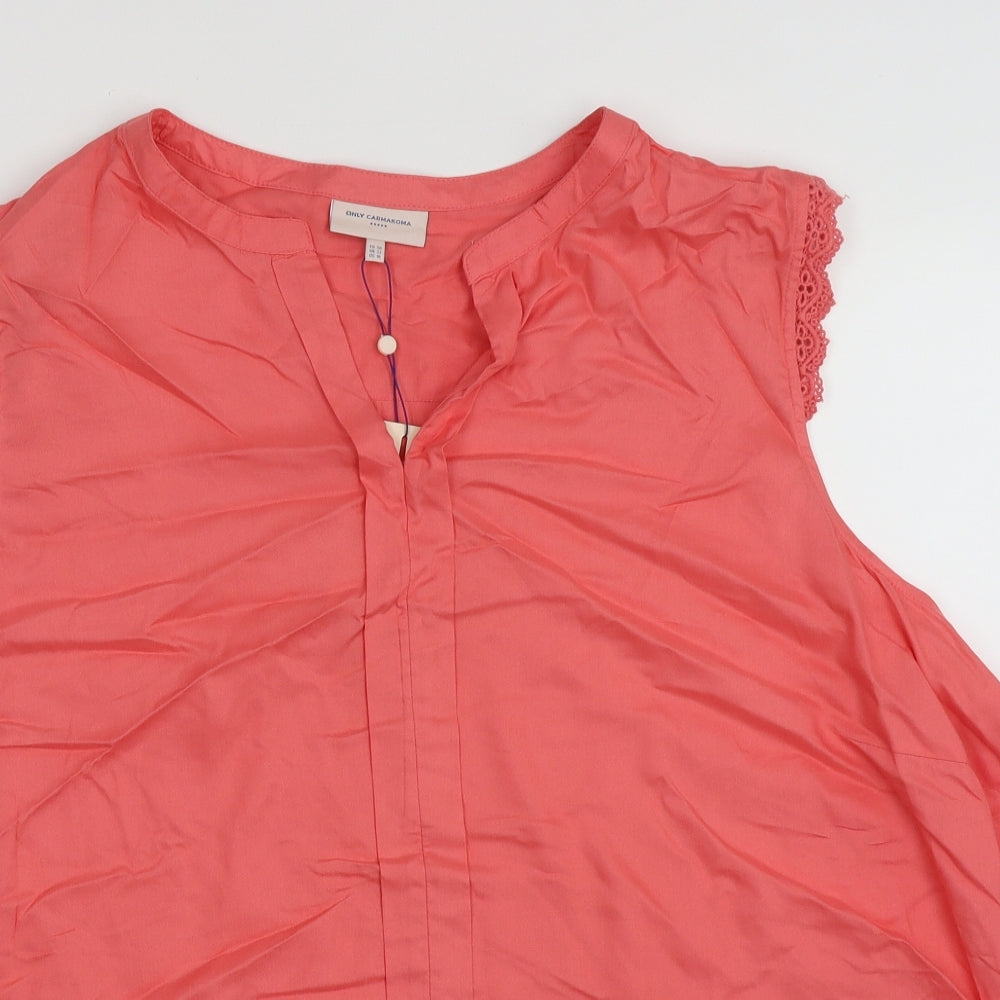 Only Womens Pink  Viscose Camisole Blouse Size 22 V-Neck