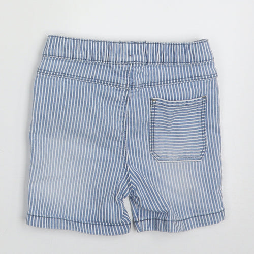 Primark Boys Blue Striped Cotton Shorts Outfit/Set Size 12-18 Months  Tie