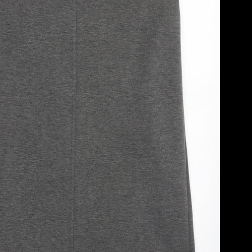 By Swan Womens Grey  Cotton A-Line  Size M  Scoop Neck Zip