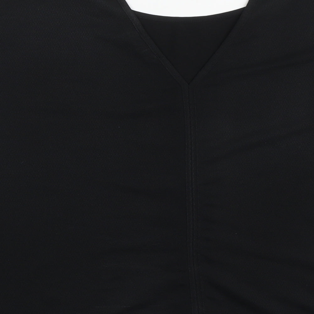 F&F Womens Black  Polyester Basic Blouse Size 16 Boat Neck - cold shoudler