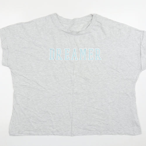 Dunnes Stores Womens Grey  Cotton  Pyjama Top Size XL   - Dreamer
