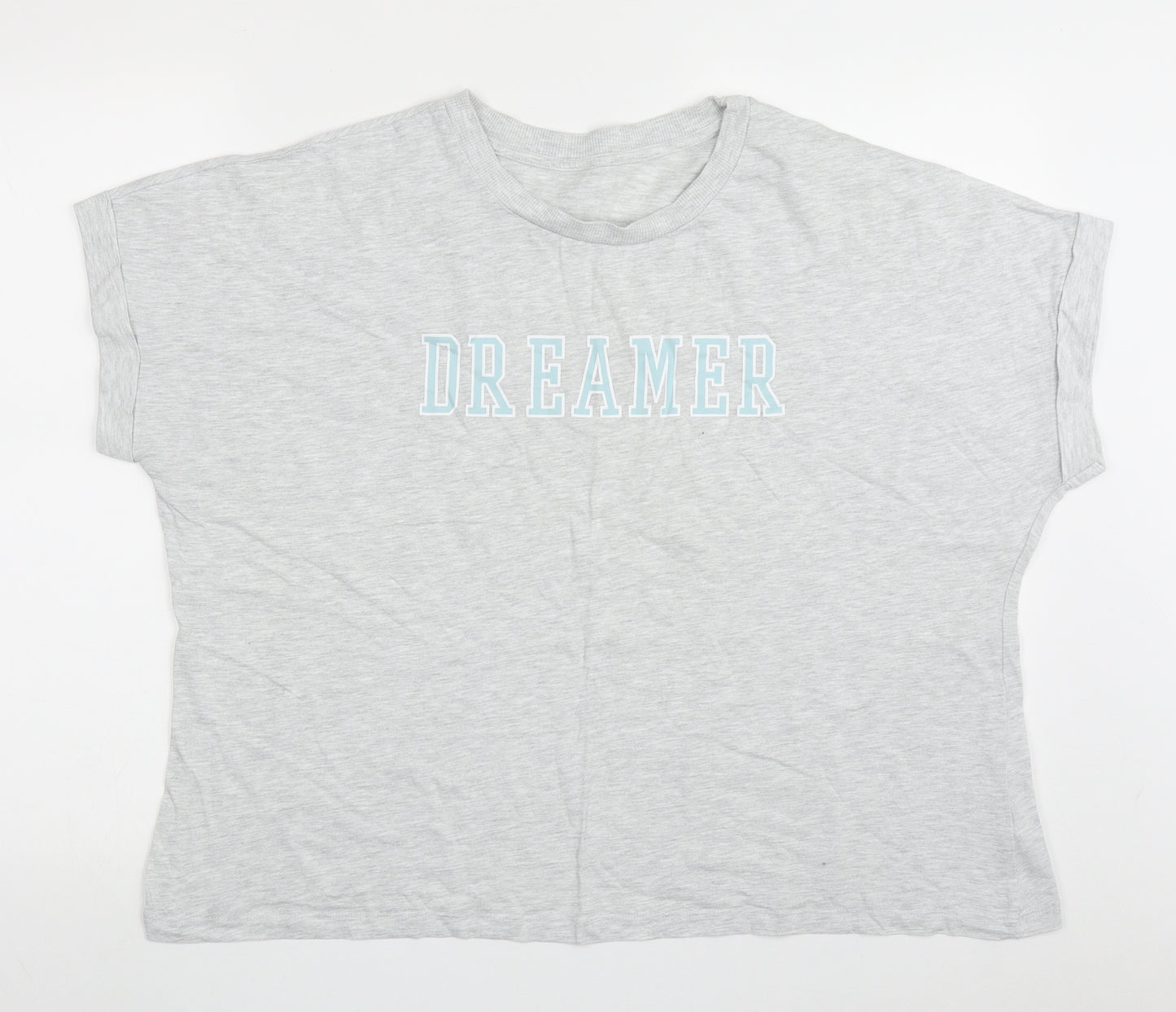 Dunnes Stores Womens Grey  Cotton  Pyjama Top Size XL   - Dreamer